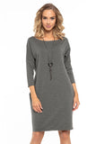 Loose-Fitting Dress with Pockets and Boat Neckline