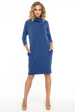 Loose-Fitting Dress with Pockets and Boat Neckline