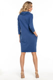 Loose-Fitting Dress with Pockets and Boat Neckline