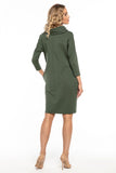 Loose-Fitting Boat Neck Dress with Hip Pockets