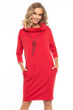 Loose-Fitting Dress with Pockets and Boat Neckline