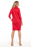 Loose-Fitting Dress with Pockets and Boat Neckline