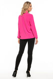 Elegant Chiffon Blouse with Deep Neckline and Tie
