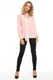 Elegant Deep Neckline Chiffon Blouse with Tie Detail