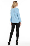 Elegant Chiffon Blouse with Deep Neckline and Tie Detail