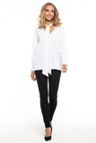 Elegant Chiffon Blouse with Deep Neckline and Tie