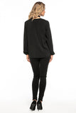Elegant Chiffon Blouse with Deep Neckline and Tie