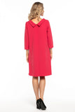 Elegant Woven Dress with Collar in Jackie Kennedy Style