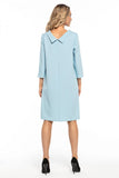 Elegant Woven Dress with Collar in Jackie Kennedy Style
