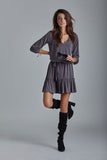 Romantic Loose-Fitting Dress with Frill and Belt Detail