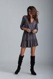 Romantic Loose-Fitting Dress with Frill and Belt Detail