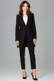 Colorful Long-Sleeved Jacket with Pockets and Slit Back