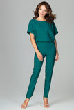 Elegant Classic Overalls with Kimono Sleeve and Pockets