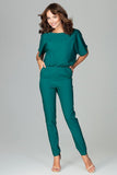 Elegant Classic Overalls with Kimono Sleeve and Pockets