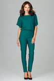 Elegant Classic Overalls with Kimono Sleeve and Pockets
