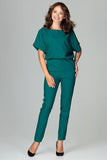 Elegant Classic Overalls with Kimono Sleeve and Pockets