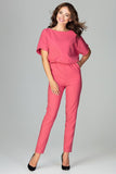 Elegant Kimono Sleeve Overall with Zip and Pockets