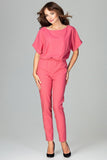 Elegant Kimono Sleeve Overall with Zip and Pockets