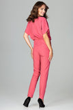 Elegant Kimono Sleeve Overall with Zip and Pockets