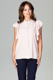 Classic Frill Sleeve Button-Up Shirt for Every Occasion