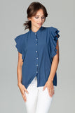 Timeless Classic Loose Fit Frilled Sleeve Shirt