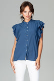 Timeless Classic Loose Fit Frilled Sleeve Shirt