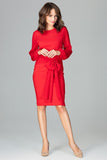 Elegant Dress with Long Transparent Sleeves and Bow Detail