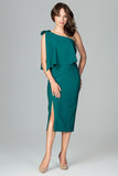 Sensual One-Shoulder Cocktail Dress with Thigh Slit