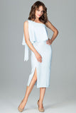 Elegant One-Shoulder Cocktail Dress with Sensual Slit