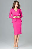Elegant Knee-Length Dress with Long Sleeves and Slit