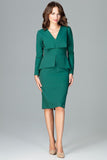 Elegant Knee-Length Dress with Long Sleeves and Slit