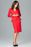 Chic Knee-Length Dress with Long Sleeves and Slit Back
