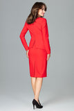 Chic Knee-Length Dress with Long Sleeves and Slit Back
