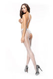 Glittering Tights with Crotch Cutout and Decorative Bikini