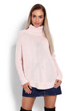Stylish Turtleneck Poncho with Braided Sleeve Pattern