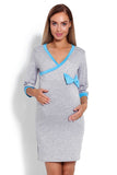 Maternity Nightgown with Bow & Easy Nursing Access