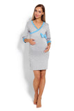 Maternity Nightgown with Bow & Easy Nursing Access