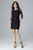 Elegant Lace Dress with Exposed Back for Evening Events