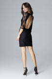 Elegant Lace Dress with Exposed Back for Evening Events