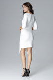 Asymmetrical Cut-Out Dress with 3/4 Sleeves and Insert