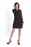 Classic Long-Sleeved Polka Dot Mesh Dress for Any Occasion