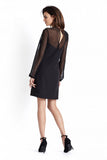 Classic Long-Sleeved Polka Dot Mesh Dress for Any Occasion