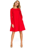 Chic Flared Dress with Pockets and Chiffon Insert