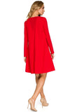 Chic Flared Dress with Pockets and Chiffon Insert