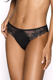 Lace T-Back Thong with Satin Bow - Alluring Black Design