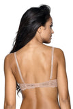 Lace & Mesh Female Padded Bra with Satin Bow Detail