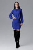 Elegant Long Sleeve Pleated Evening Dress