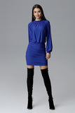 Elegant Long Sleeve Pleated Evening Dress