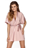 Fashionable Kimono Cut Soft Viscose Robe with Satin Trim