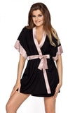 Chic Kimono-Style Robe with Satin Accents